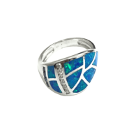 Aquatic Opal Mosaic Ring