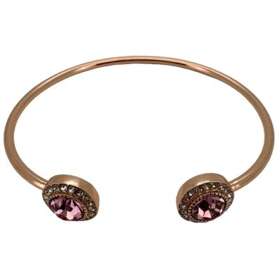 Luxe Pink CZ Rose Plated Bangle