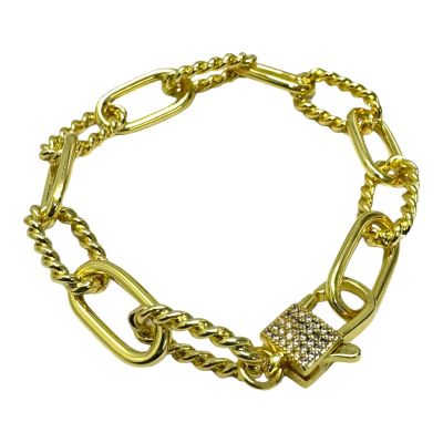 Chunky Cable Gold Plated Link Bracelet