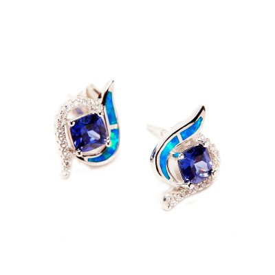 Aquatic Opal Pear Earrings