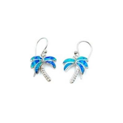 Aquatic Opal Palm Tree Earrings