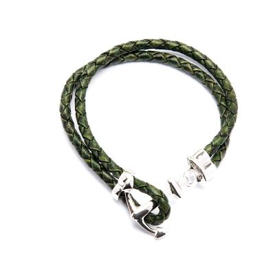Olive Green Anchor Bracelet