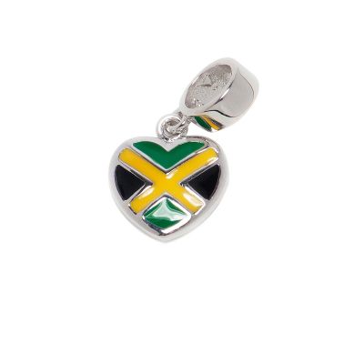 Jamaica Flag Heart Dangle Charm
