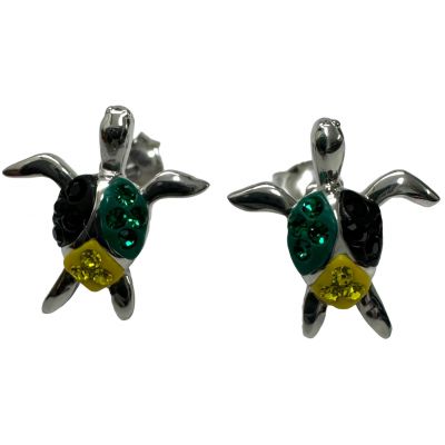 Jamaica Flag Turtle Crystal Earring