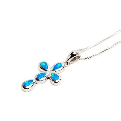 Aquatic Opal Cross Pendant 