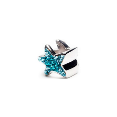 Blue Rhinestone Starfish Charm