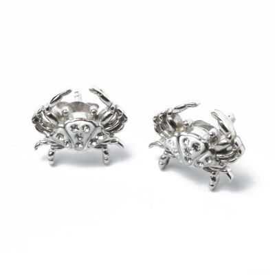 White Crab Earrings