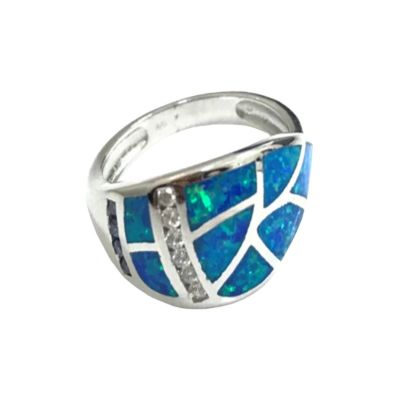 Aquatic Opal Mosaic Ring