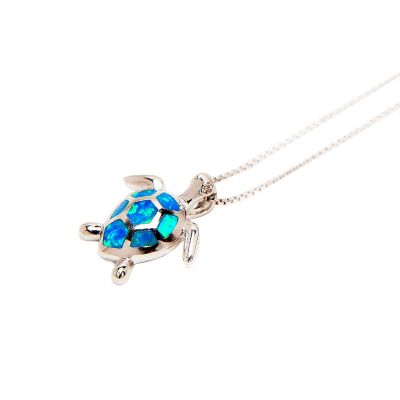 Aquatic Opal Turtle Pendant 