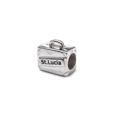 St. Lucia Map Suitcase Charm 
